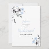 Cute Chic Blue Floral Bunch Wedding Bridesmaid Kaart (Voorkant)