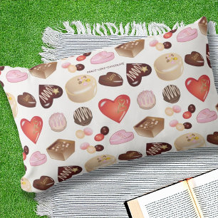 Cute Chic Chocolade Hart Patroon Buiten Buitenkussen