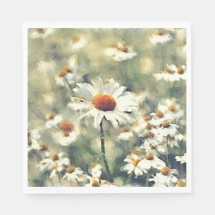 Cute Chic Colorful Summer Daisies Flower Pattern Servet
