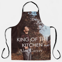 Cute Chic Modern King of the Kitchen Photo, naam Schort