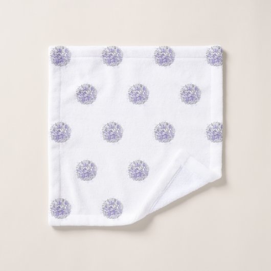 Cute Chic Motif Lavande Polka Dot Bleu (Gant de toilette)
