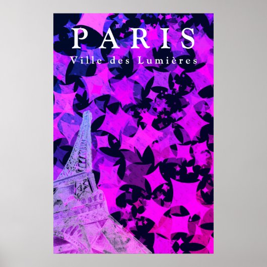Cute Chic Paris Eiffel Tower Quote Poster (Voorkant)