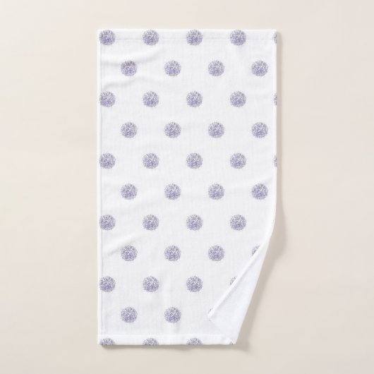 Cute Chic Pattern Flower Lavender Polka Dot Bad Handdoek (Handdoek)