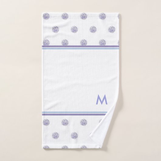 Cute Chic Pattern Flower Lavender Polka Dot Blue Bad Handdoek (Handdoek)