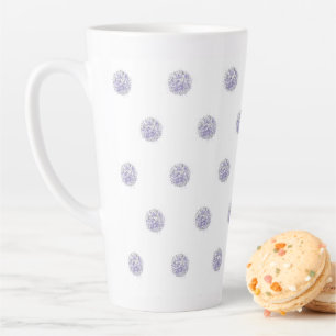 Cute Chic Pattern Flower Lavender Polka Dot Latte Mok