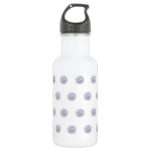 Cute Chic Pattern Flower Lavender Polka Dot Waterfles