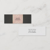 Cute Chic Pink en Black Gold Confetti Girly Mini Visitekaartje (Voorkant / Achterkant)