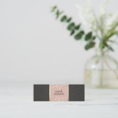 Cute Chic Pink en Black Gold Confetti Girly Mini Visitekaartje (Staand voorkant)
