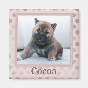 Cute Chic Pink Pet Foto Magneet
