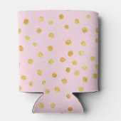 Cute Chic Roze Goud Stippen Persoonlijke Naam  Blikjeskoeler (Achterkant)