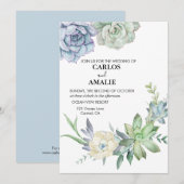 Cute Chic Succulents Blue Green Kaart (Voorkant / Achterkant)