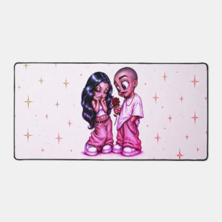 Cute Chicano-liefdeskoppel Roze Roos iPhone Hoesje Bureaumat