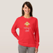 Cute Chick April Vervaldatum Moederschap T-shirt (Voorkant volledig)