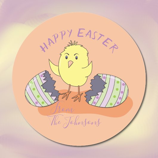 Cute Chick die vrijkomt uit ei Pasen sticker