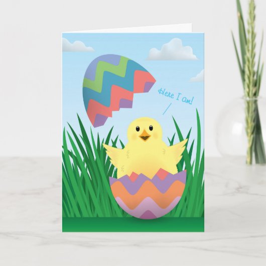 Cute Chick Easter Egg Hatch Feestdagen Kaart (Voorkant)