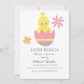Cute Chick Easter Eggs Dinner Brunch  Kaart (Voorkant)