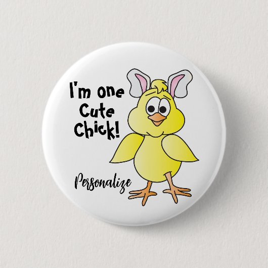Cute Chick - Funny Expressions Ronde Button 5,7 Cm (Voorkant)