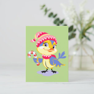 Cute Chick Kerstmis Feestdagenkaart