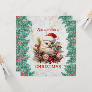 Cute Chick Kerstmis Kaart