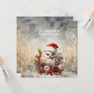 Cute Chick Kerstmis Kaart