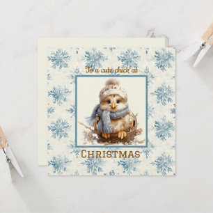 Cute Chick Kerstmis Kaart