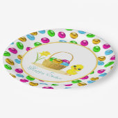 Cute Chick & Multicolored paaseieren Papieren Bordje (Gekanteld)