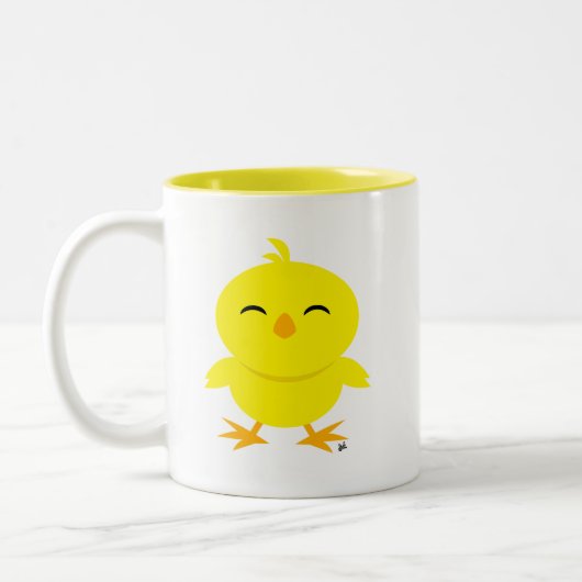 Cute Chick Smile Café Mug (Gauche)
