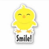 Cute Chick Smile Custom-Cut Vinyl Sticker (Voorkant)