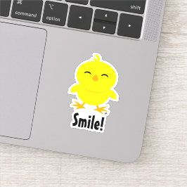 Cute Chick Smile Custom-Cut Vinyl Sticker