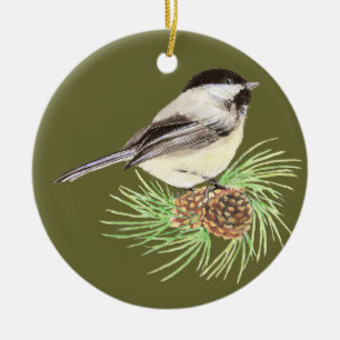 Cute Chickadee Bird, Natuur, Wildlife, Animal Keramisch Ornament