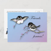 Cute Chickadee Briefkaart Friends Forever (Voorkant / Achterkant)