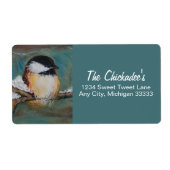 Cute Chickadee Chanson Étiquette d'art d'oiseaux (Devant)