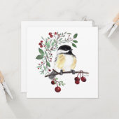 Cute Chickadee Painting Kaart (Voorkant / Achterkant in situ)