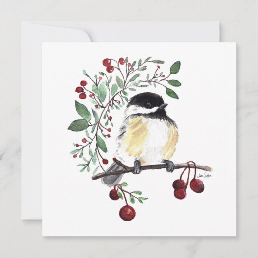 Cute Chickadee Painting Kaart (Voorkant)