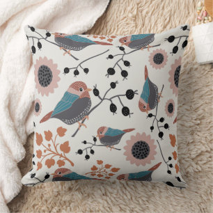 Cute Chickadees Patroon Kussen