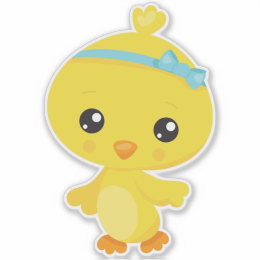 Cute Chicken, Baby Chicken, Chick, Little Chicken Sticker (Voorkant)