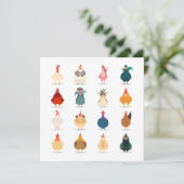 Cute Chicken Bedankkaart (Staand voorkant)