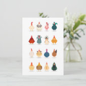 Cute Chicken Bedankkaart (Staand voorkant)