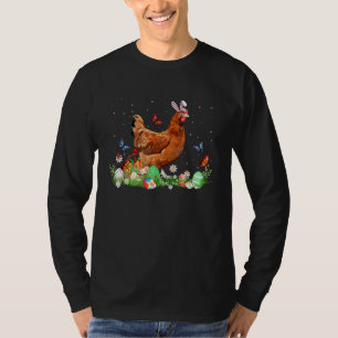 Cute Chicken Bunny Egg Hunting Colorful Egg Happy T-shirt