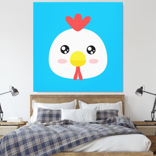 Cute Chicken Canvas Afdruk (Insitu (Slaapkamer))