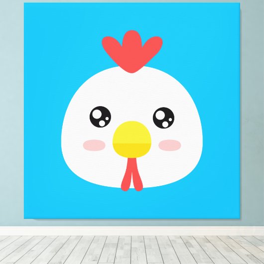 Cute Chicken Canvas Afdruk (Insitu (Houten vloer))