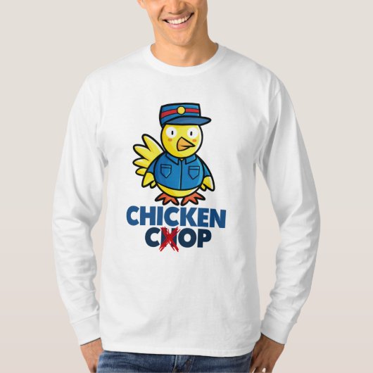 Cute Chicken Cop Design Mannen T-Shirt (Voorkant)