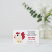 Cute Chicken Doodle Egg Boerderij Visitekaartje (Staand voorkant)