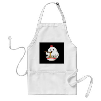 Cute Chicken Eating Ramen Noodles Kawaii Illustrat Standaard Schort