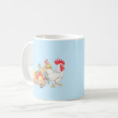 Cute Chicken Family Blue Mug (Devant gauche)