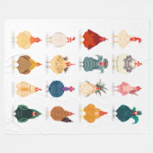 Cute Chicken Fleece Deken (Voorkant (Horizontaal))