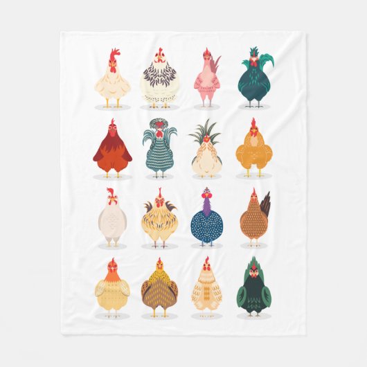 Cute Chicken Fleece Deken (Voorkant)
