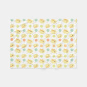 Cute Chicken & Flowers Pattern Fleece Deken (Voorkant (Horizontaal))