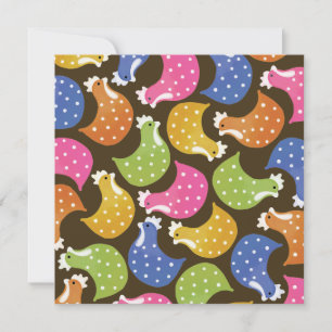 Cute Chicken Hens Night Bachelorette Party Invite Kaart