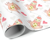 Cute Chicken in love Cadeaupapier (Rol Hoek)